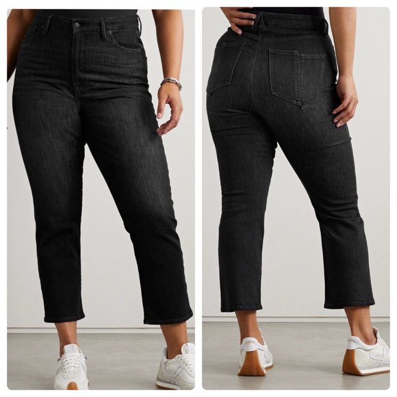 Good American Good Legs Straight Womens 12/31 Black Cashmere High Rise - Picture 3 of 16